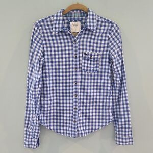 Abercrombie & Fitch Checkered Blue And White Women's Size Small Western Style